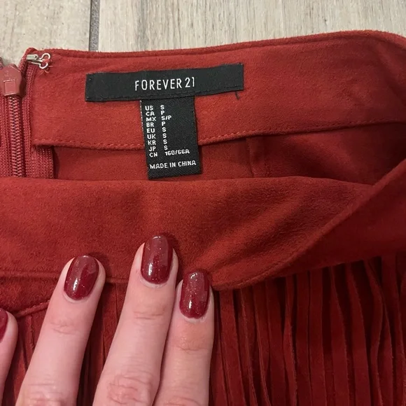 Fringe Suede Skirt - Picture 3 of 5